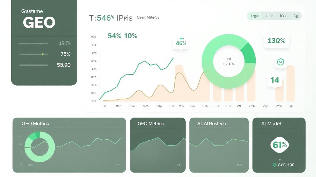 Dashboard de métricas GEO para tracking de visibilidad en LLMs